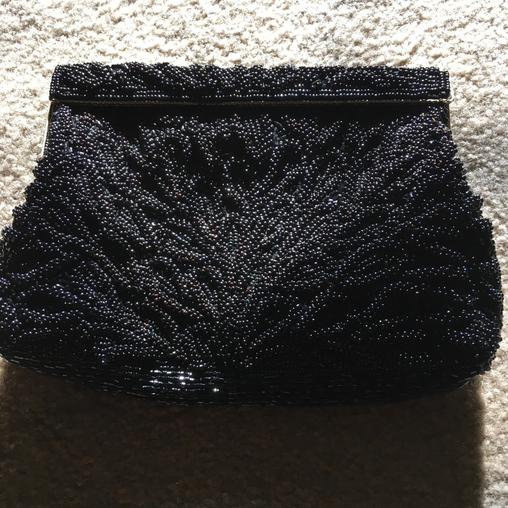 Vintage  Carla Marchi Black Beaded Purse